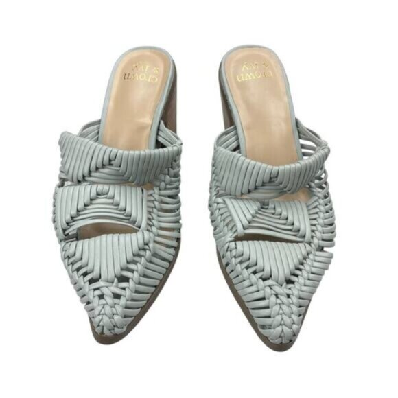 CROWN & IVY Piper Huarache Heel Mules Sz 8 - Picture 2 of 10